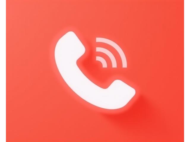 Representación visual abstracta de una llamada de auxilio o emergencia, con un icono de teléfono y una señal de alerta, sobre un fondo rojo suave para indicar urgencia. Diseño limpio y directo.
