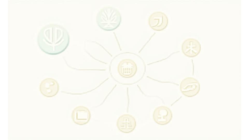 Un gráfico circular o infografía abstracta que representa diferentes facets del manejo del estrés, interconectadas: mindfulness, ejercicio, nutrición, sueño, conexión social, con colores suaves y líneas fluidas.