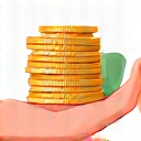 Icono de una mano con monedas