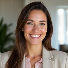 Nutricionista funcional sonriendo amablemente.