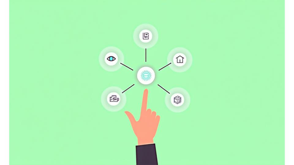 Iconos representando opciones de usuario como acceso, borrado y control, con un sentido de libertad y empoderamiento digital.